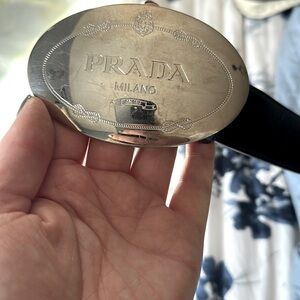 Prada silver western belt
